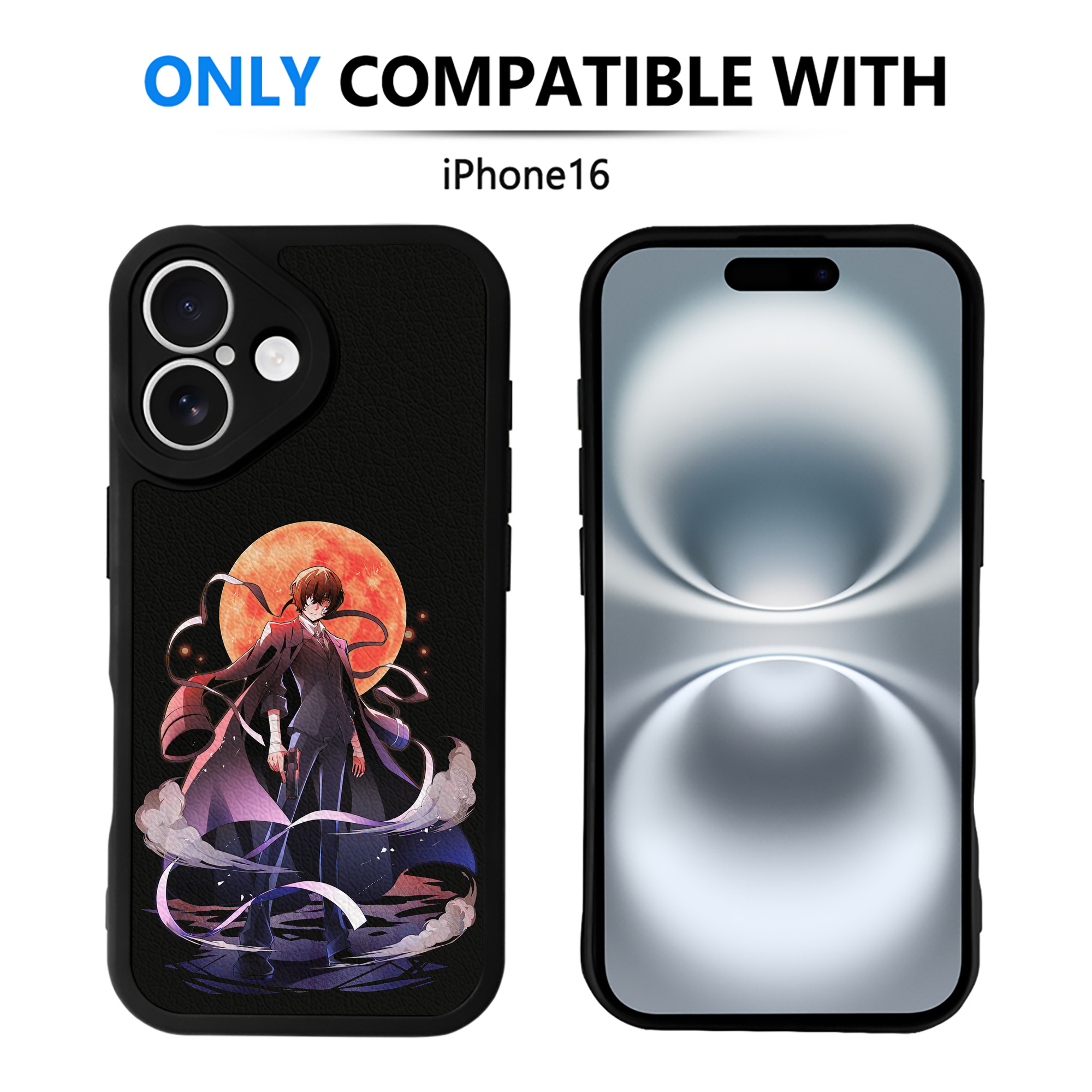 （画像用） 文豪ストレイドッグス Bungo Stray Dogs 【iPhone 16シリーズ対応】シリコンスマホケース（レザー調） 材質：シリコン